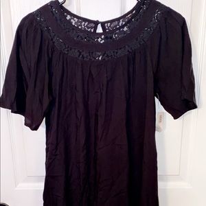 Black tunic dress with lace
